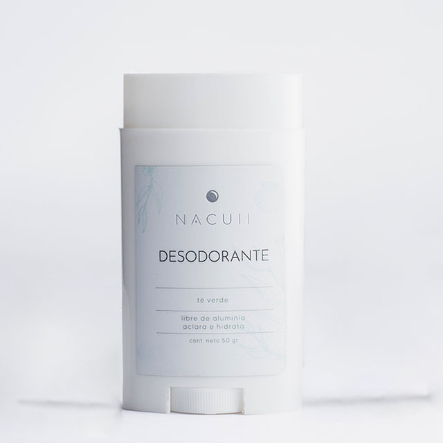 Desodorante natural, aclarante libre de aluminio y parabenos.