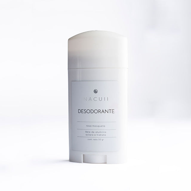 Desodorante natural, aclarante libre de aluminio y parabenos.