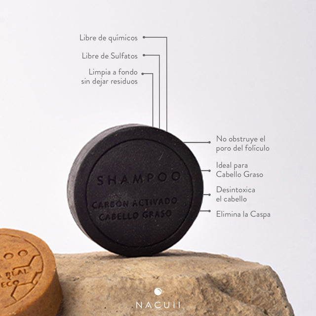 Shampoo libre de parabenos y químicos. Especial para cabello grasos, mixto y quita la caspa.