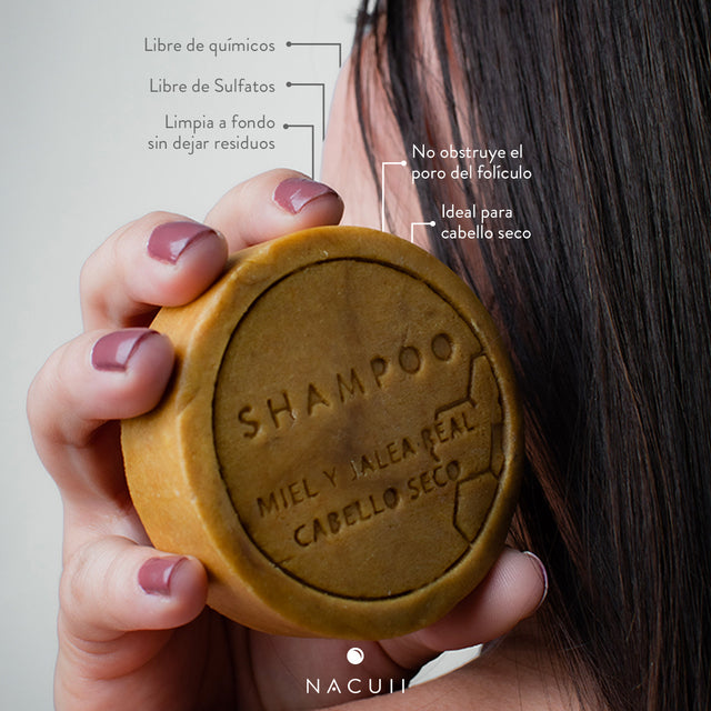 Shampoo libre de parabenos y químicos. Especial para cabello seco y sensible.