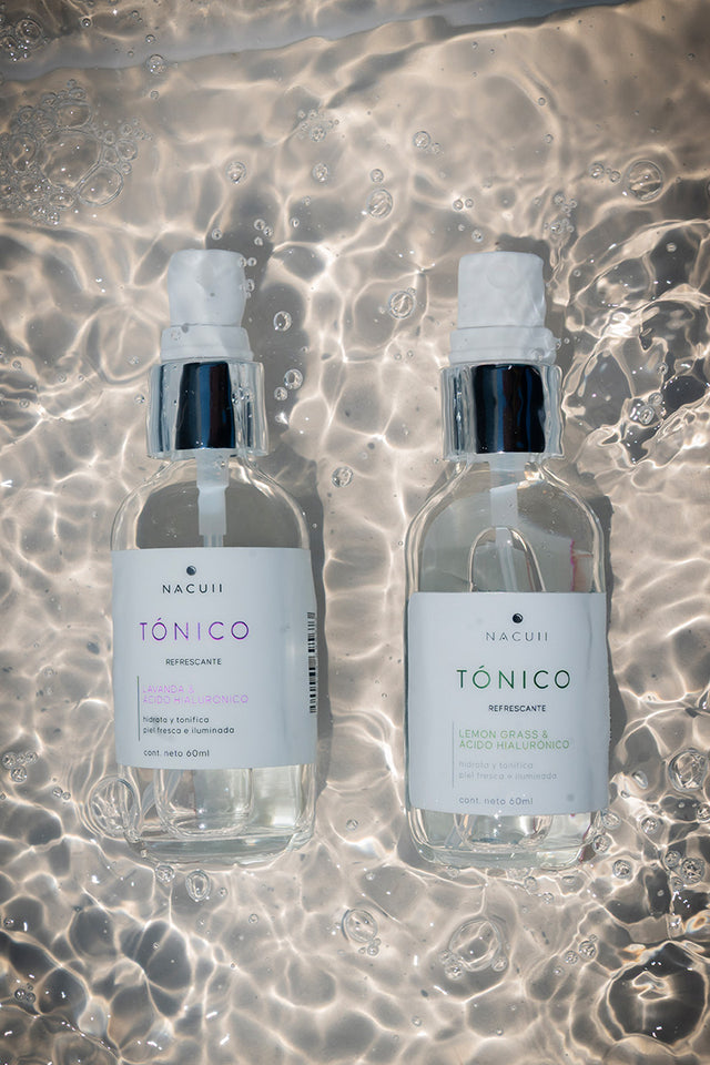 Tónico refrescante facial, refresca, reafirma e ilumina la piel. 